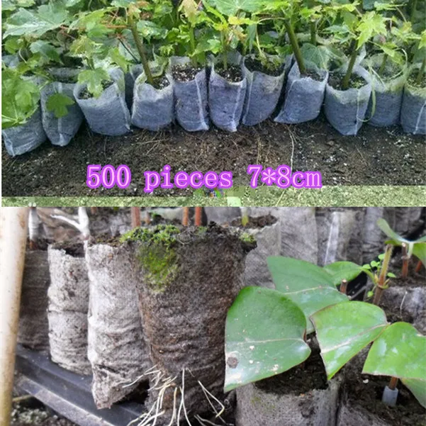 500 Pieces Plant Fiber Nursery Pots Seedling Raising Bags Garden 500 Pieces Plant Fiber Nursery Pots Seedling Raising Bags Garden Supplies Can Degrade Environmental Protection 7 8cm In From Home On