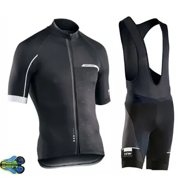 

2019 Pro Team Black NW Cycling Jersey Bicycle Short Sets 12D Gel Summer Breathable Mountain Bike Bicycle Clothing MTB Maillot