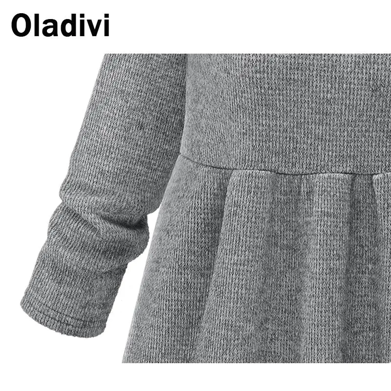 Oladivi/Модная женская одежда Элегантное однотонное Повседневное платье с длинными