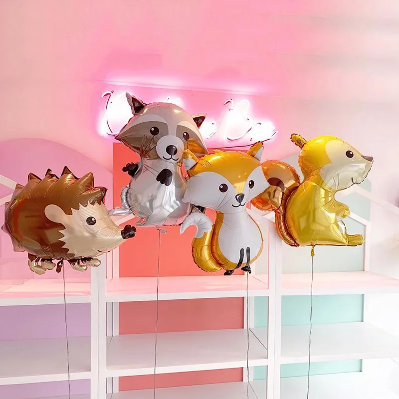 

Birthday Party Decoration Kids Woodland Animal Balloons Fox Baby Shower Raccoon Balloon Jungle Pet Baby Shower Hedgehog Balloon