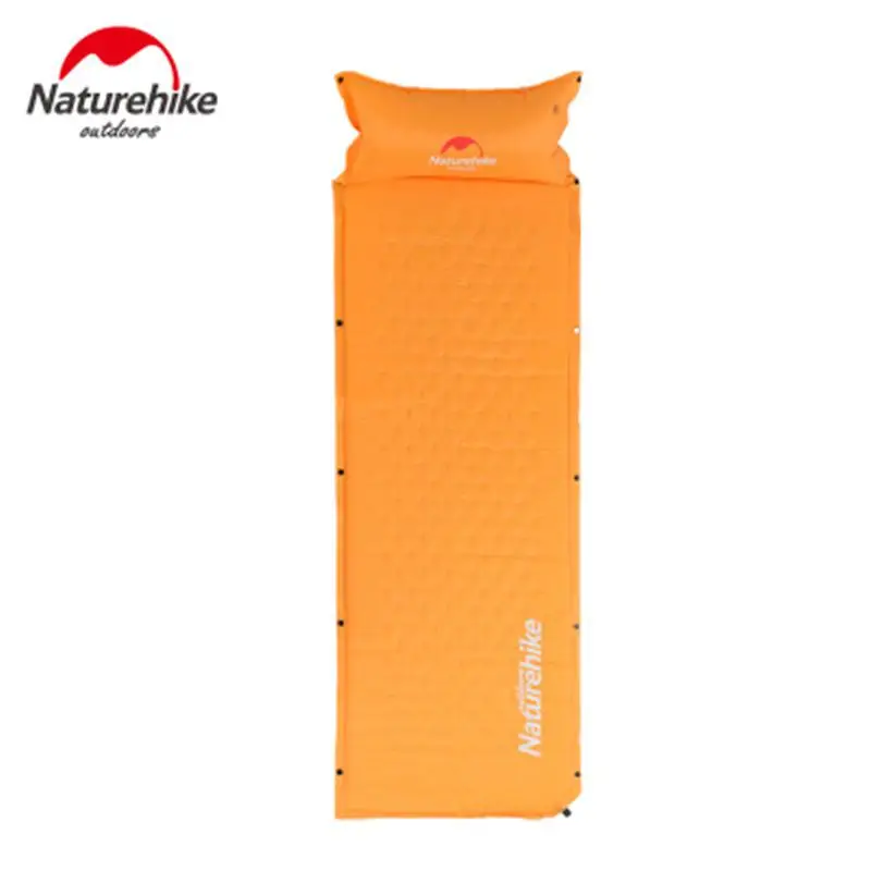 Naturehike походный спальный коврик с подушкой надувной тент спальный коврик открытый складной портативный комбинированный коврик для пикника кемпинга - Цвет: Orange