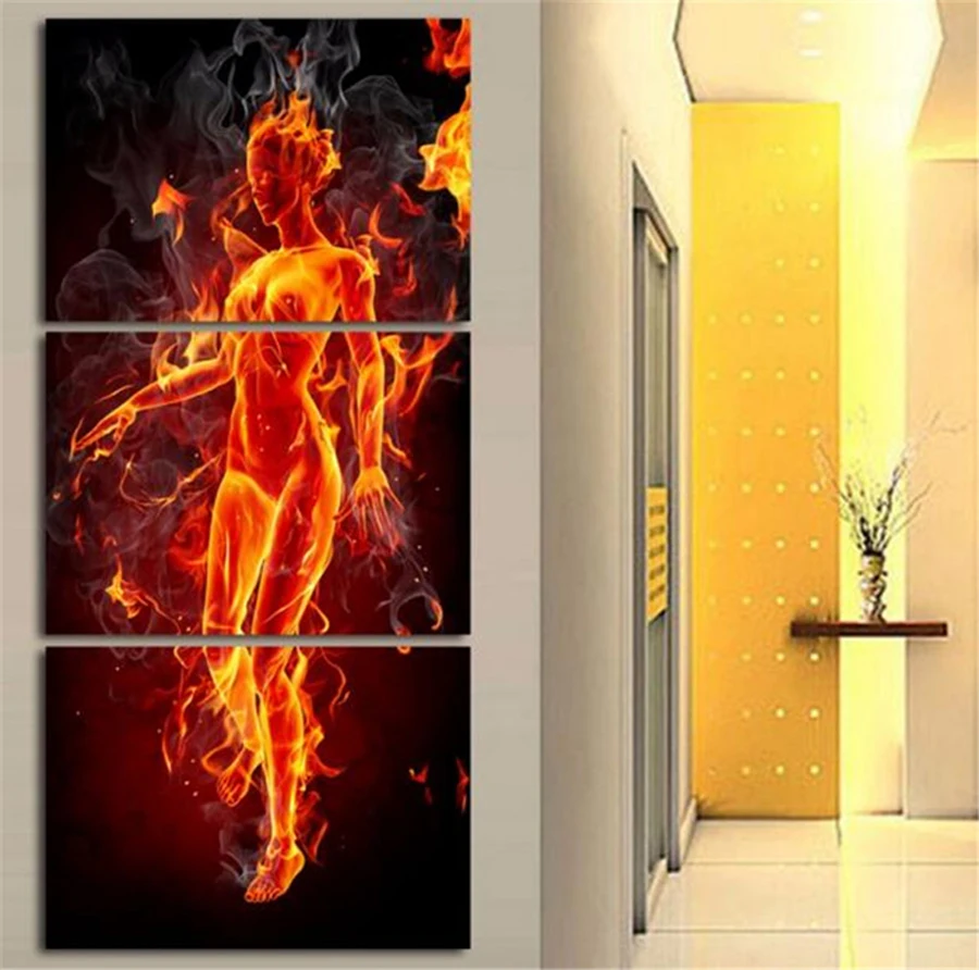 Female-Women-Body-Canvas-Art-Painting-3-Panel-Modern-Europe-Lady-Girl-Decorative-Pictures-Sex-Bedroom