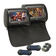Coches reproductor de DVD reposacabezas almohada negro DVD universal pantalla digital coche cremallera Monitores USB FM TV juego ir remoto headres Coche
