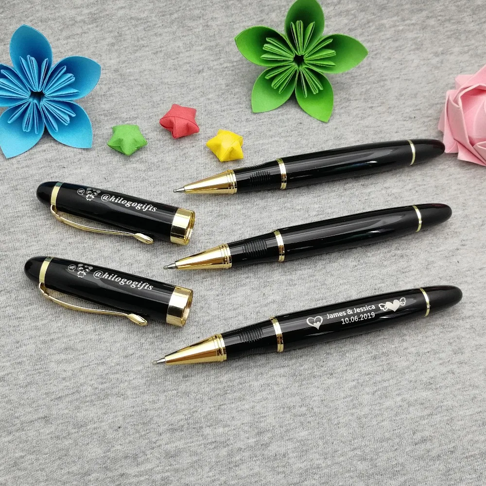 

Personalized company event giveaways fat heavy writing pens wtih gold clip custom with your company logo/email/phone/address