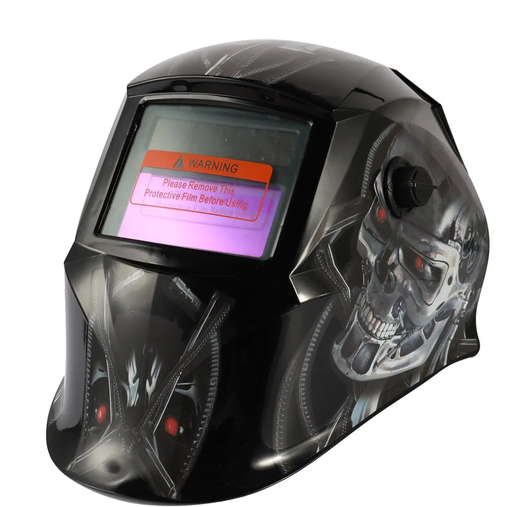

Black Skull Solar Energy Automatic Variable Light Welding Mask TIG Spot Welding Helmet with Adjustable Headband Knob
