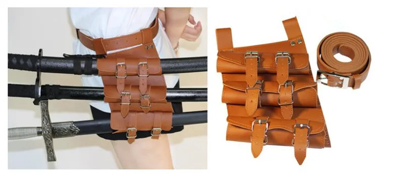 Hot New Middle Ages Leather Sword Belt Scabbard Cosplay Costumes Props Viking Combat Knight Belt Cartoon Anime Halloween Vintage