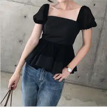 Девочек, модный фасон, топы, блузки, рубашки, женские офисные, повседневные, деловые черные хорошее многослойное белое Весна школьницы размеры s M# A140