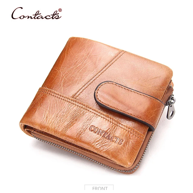 CONTACT&#39;S Men Wallet Genuine Cowhide Leather Purse Male Wallets Card Holder Photo Coin Pocket ...