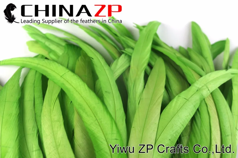 1 25~30cm cock feather Lime Green dyed (6)