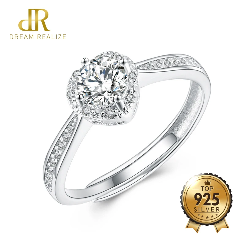 Dr Genuine Heart Hollow Shiny Diamond S925 Wedding Ring Adjustable 925 Sterling Silver Rings For Women Fashion Bride Jewelry huismerk kopen in de aanbieding Dr Genuine Heart Hollow Shiny Diamond S925 Wedding Ring Adjustable 925 Sterling Silver Rings For Women Fashion Bride Jewelry huismerk kopen in de aanbieding
