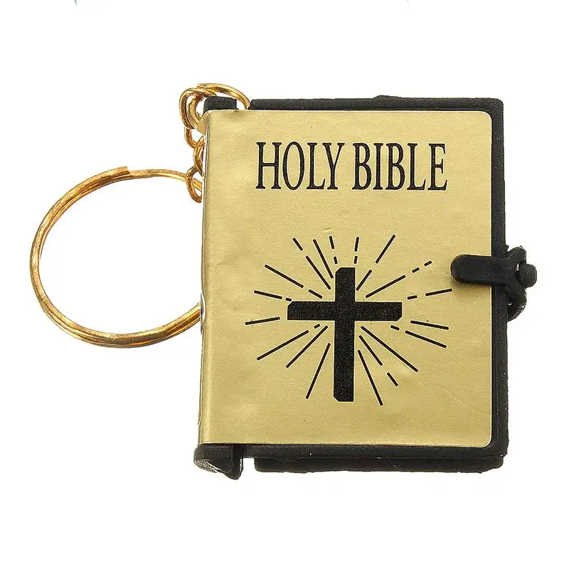 Religion english version small size holy bible key chain book keychain christian jesus keyring