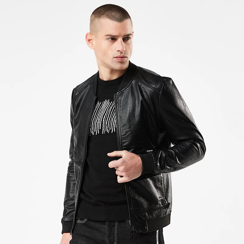 Windproof Tactical Man Motorcycle Leather Jacket Men Classic Design