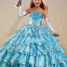 Яркое платье с цветочным узором для девочек, детское бальное платье принцессы для торжеств, вечерние, для танцев, свадьбы, дня рождения