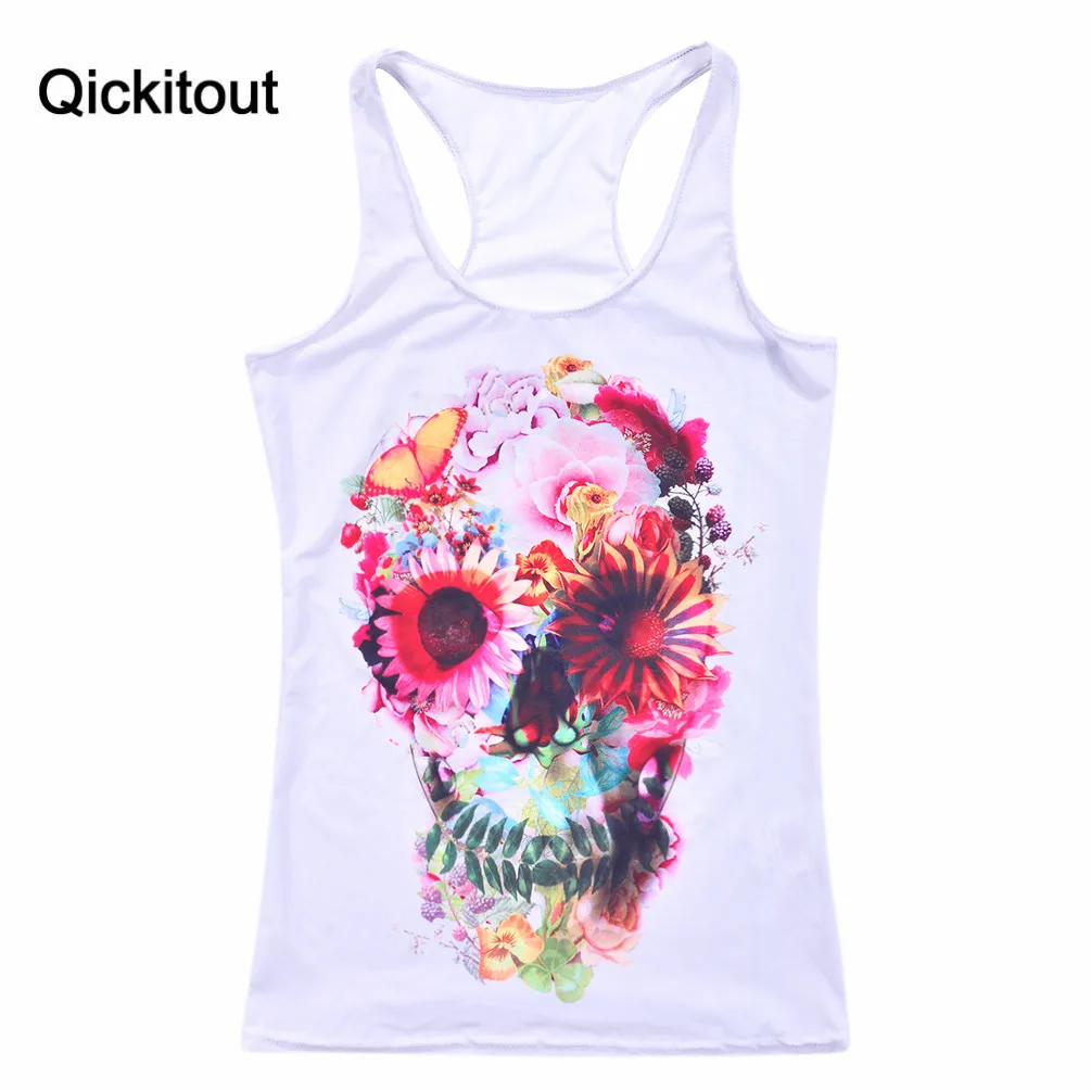 

Wholesales Summer styles Sexy New Hot Fashion women's Daisy Butterfly Skull digital print Round neck sleeveless Tank Camisole