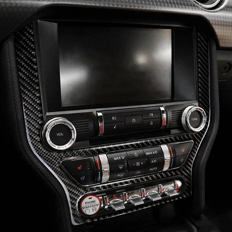 Авто CD панель наклейка из углеродного волокна Стайлинг наклейки для Mustang