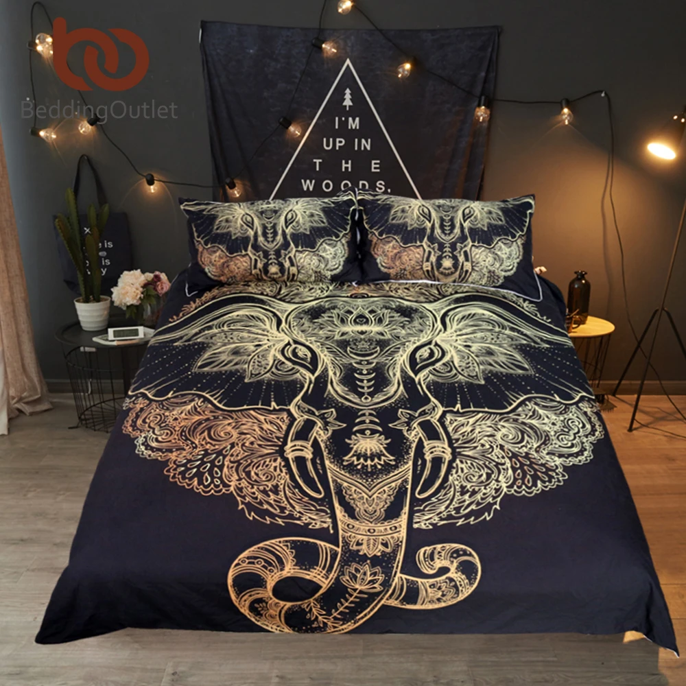 BeddingOutlet القبلية الفيل طقم سرير بوهو ماندالا الذهبي تصميم العرقية الهندي الله حاف غطاء الهندي رمز طقم سرير BeddingOutlet القبلية الفيل طقم سرير بوهو ماندالا الذهبي تصميم العرقية الهندي الله حاف غطاء الهندي رمز طقم سرير