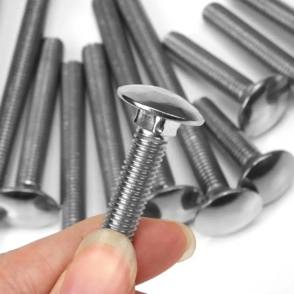 Screw 5PCS M8 304 Stainless Steel Metric Thread Carriage Bolt Coach Bolt Small Head Square Neck Screw Fastener Length: M8x16
