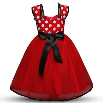 

2019 Fancy Kids Mouse Girls Dress For Girls Costume Cosplay Tutu Dots Red Dresses Birthday Outfits Infant Baby Clothes 1-7Y