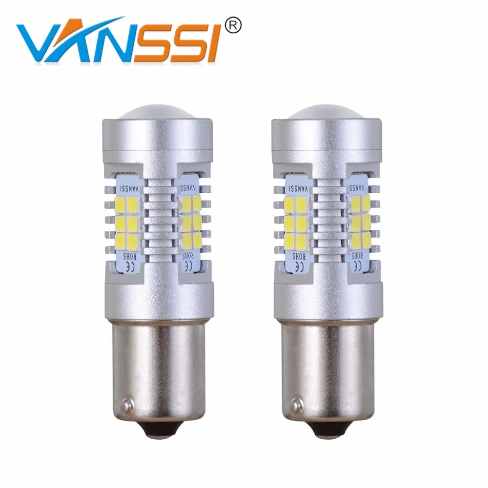 VANSSI 2 шт. P21W 1156 7506 BA15S 21 SMD светодиодный лампы для указателей поворота стоп сигнал