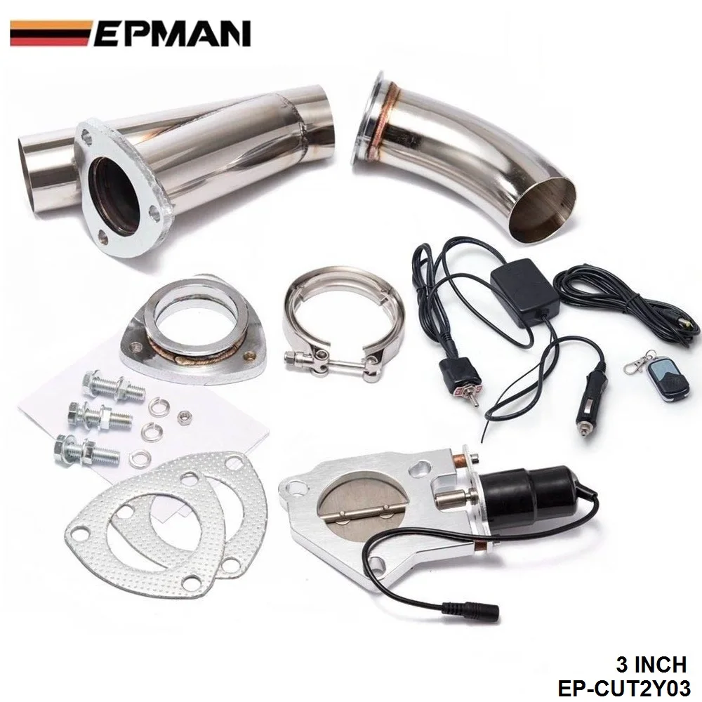 EPMAN  - 3" Elextric Exhaust Catback Cutout/E-cutout W/Switch Valve System Kit+ Remote For BMW E46 M3/330/328/325 EP-CUT2Y03