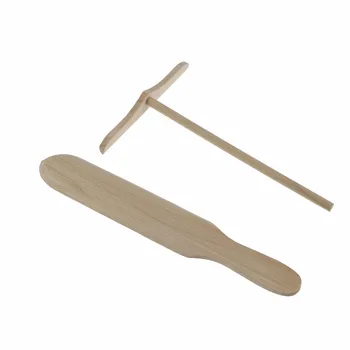 

1PCS 2 Styles Wooden Pancake Spreader Crepe Tortilla Rake Batter Spreading Kitchen Utensil