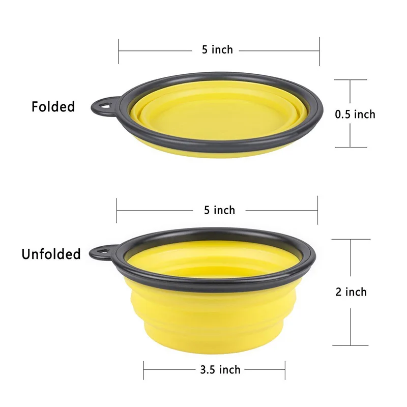 New Portable Silicone Pet Feeder Collapsible Car Carry Pet Bowls Food Water Feeding Dog Cat Outdoor Travel food Bowls Container5