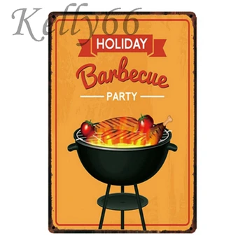 

[ Kelly66 ] Holiday BarBecue Party Metal Sign Tin Poster Home Decor Bar Wall Art Painting 20*30 CM Size y-1777