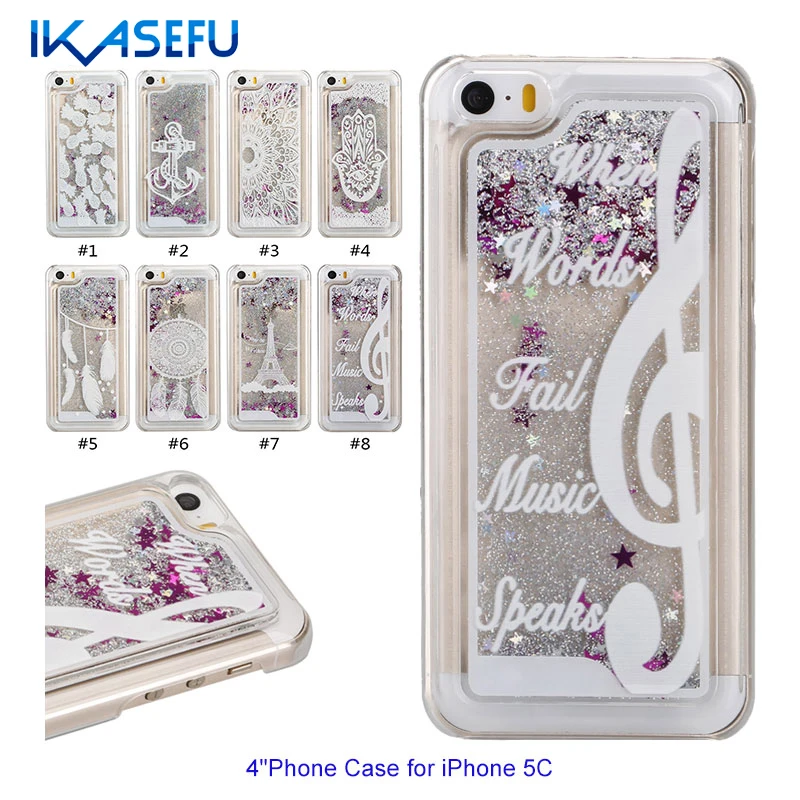 IKASEFU Hard Plastic Phone Case for iPhone 5C Silver