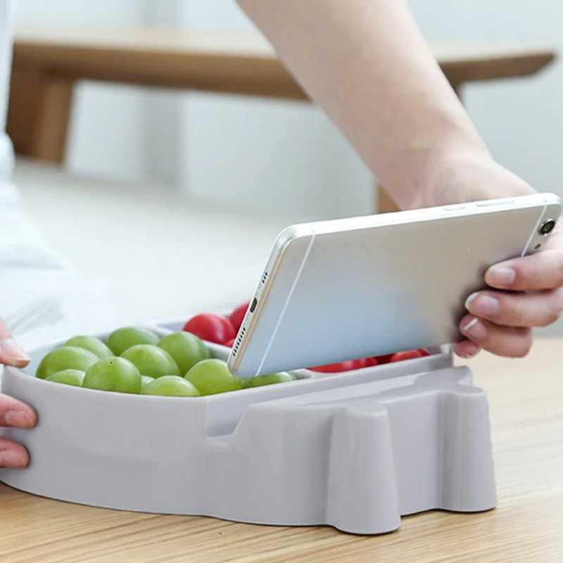 Household Fruit Dish Unique Fruit Dish With Mobile Phone Bracket For Lazy Person