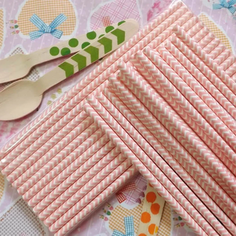 25 шт. розовые золотые в полоску для детей дня рождения свадьбы декоративные