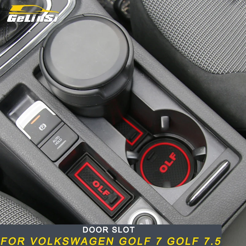 Gelinsi For Volkswagen Golf 7 Golf 7.5 Car Styling Door Groove Mat Anti-slip Mat Light Gate Slot Cup Pad Interior Accessories Gelinsi For Volkswagen Golf 7 Golf 7.5 Car Styling Door Groove Mat Anti-slip Mat Light Gate Slot Cup Pad Interior Accessories