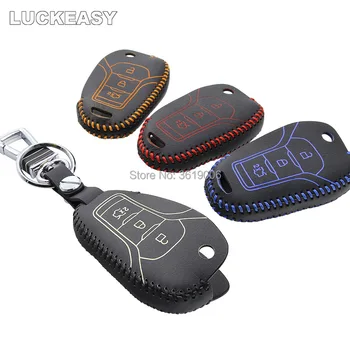 

LUCKEASY High Quality Leather Remote Key Case Cover Holder For Ford Escort