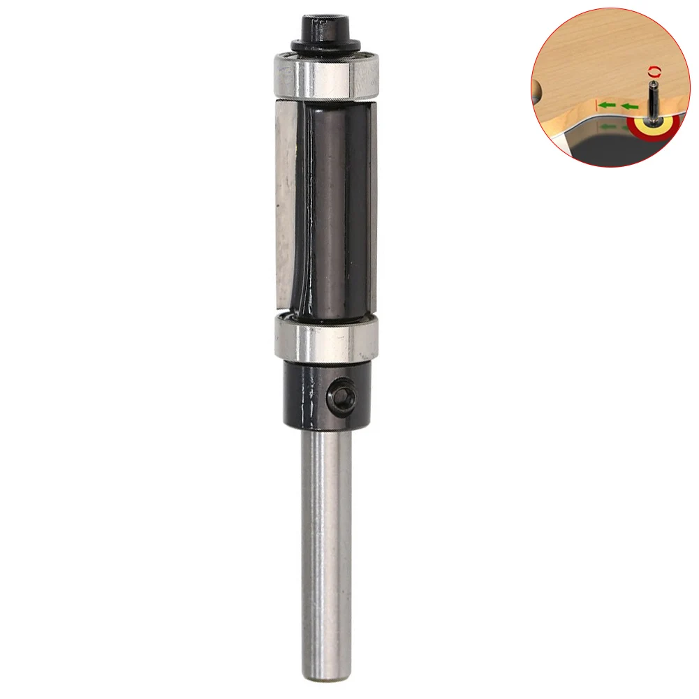 

Woodworking Tool Straight 1/4'' Shank Double Bearing Top & Bottom Carbide Alloy Milling Cutter Trim Router Bit