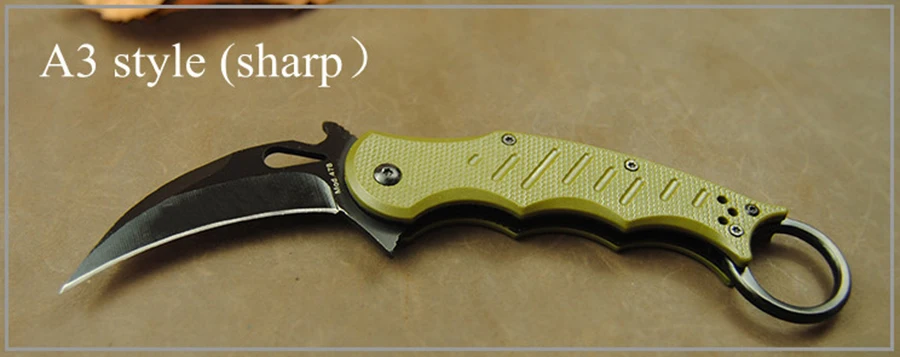 Новейший складной нож Karambit 5Cr13 лезвие ABS Ручка тренировочный походный карманный нож Тактические Ножи EDC инструмент