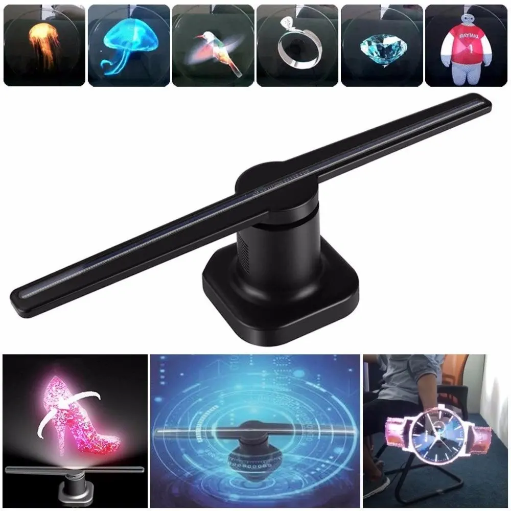 Universal LED Holographic Projector Portable Hologram Player 3D Holographic Dispaly Fan Unique Hologram Projector Universal LED Holographic Projector Portable Hologram Player 3D Holographic Dispaly Fan Unique Hologram Projector