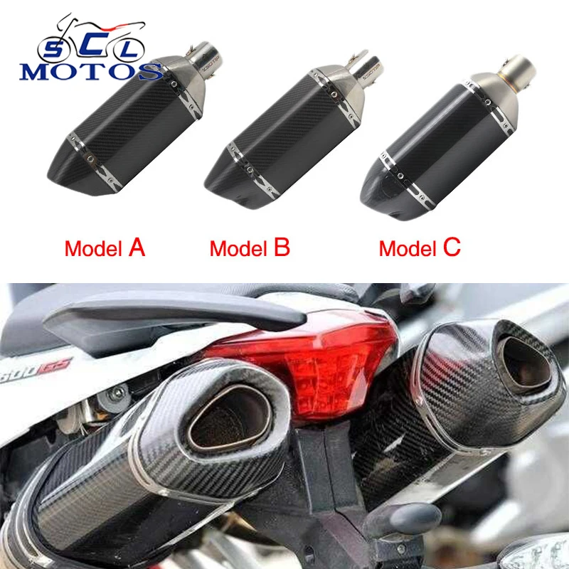Sclmotos Carbon Fiber Motorcycle Scooter Modified Yoshimura Muffler