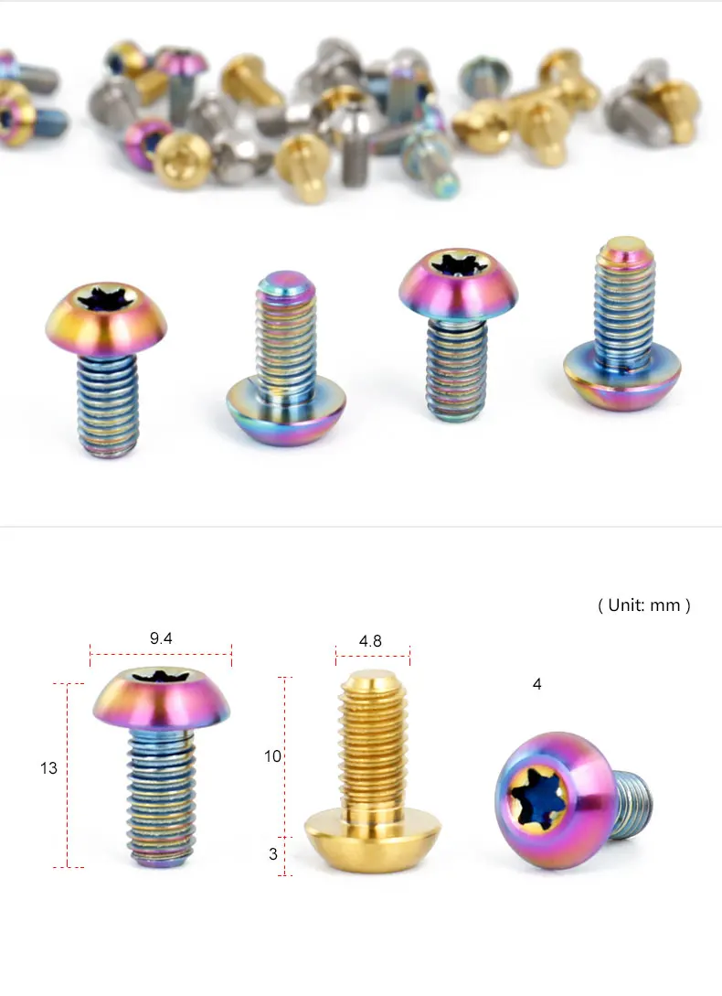 Deemount Титан TC4 болты M5x10mm T25 Torx головка для велосипеда дисковый тормоз ротор крепление MTB горный велосипед Ti запчасти винты