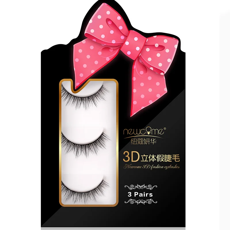 THINKSHOW 3D 3 Pairs Fake Lashes 8-12mm Luxurious 3D Natural Long False Eyelashes Profession False Eyelashes Makeup Handmade THINKSHOW 3D 3 Pairs Fake Lashes 8-12mm Luxurious 3D Natural Long False Eyelashes Profession False Eyelashes Makeup Handmade