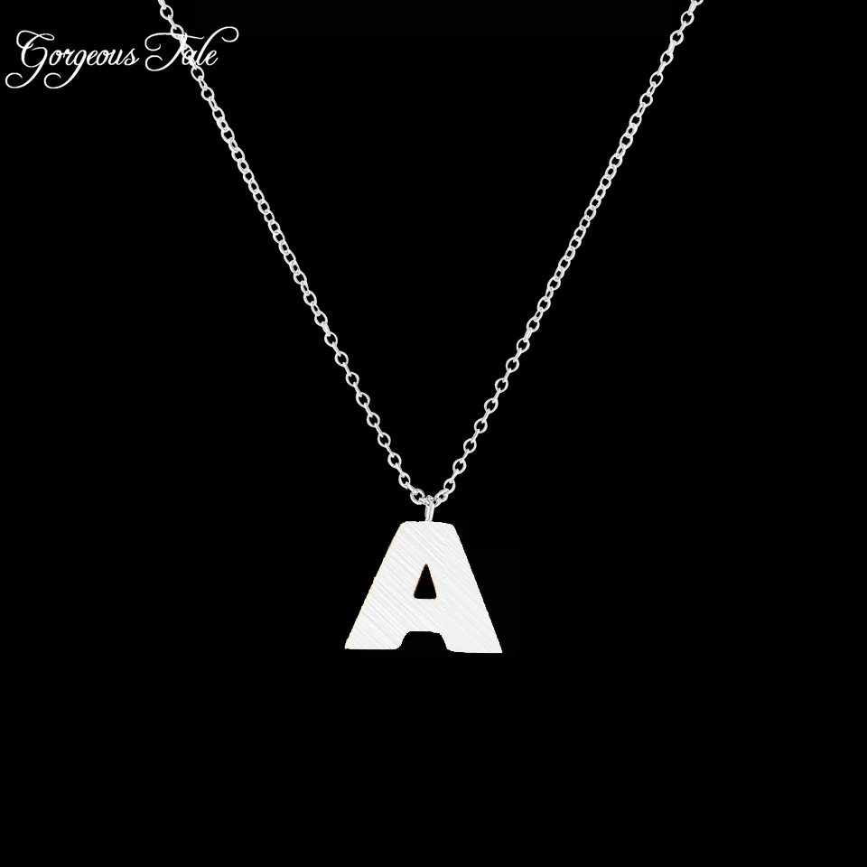 GORGEOUS TALE Stainless Steel Letter A B C D E F G H I J K L M N O P Q R S T U V W X Y Z Pendant Choker Necklace for Women|chokers necklaces