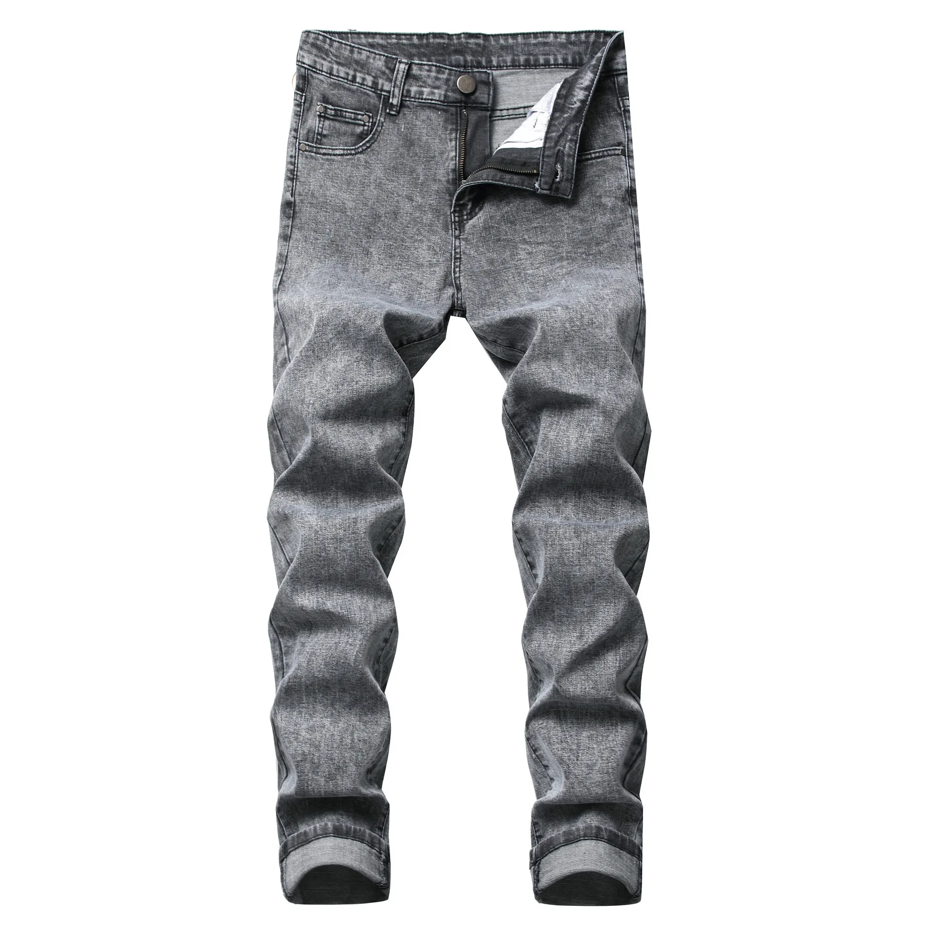 New Streetwear Ripped Biker Jeans homme Men fashion Motorcycle Slim Fit Black White Blue Moto Denim Pants Joggers Skinny cotton