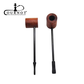 

COURNOT 1PC Ebony Wood Pipes Portable Smoke Smoking Pipe Herb Tobacco Pipas For Accessories