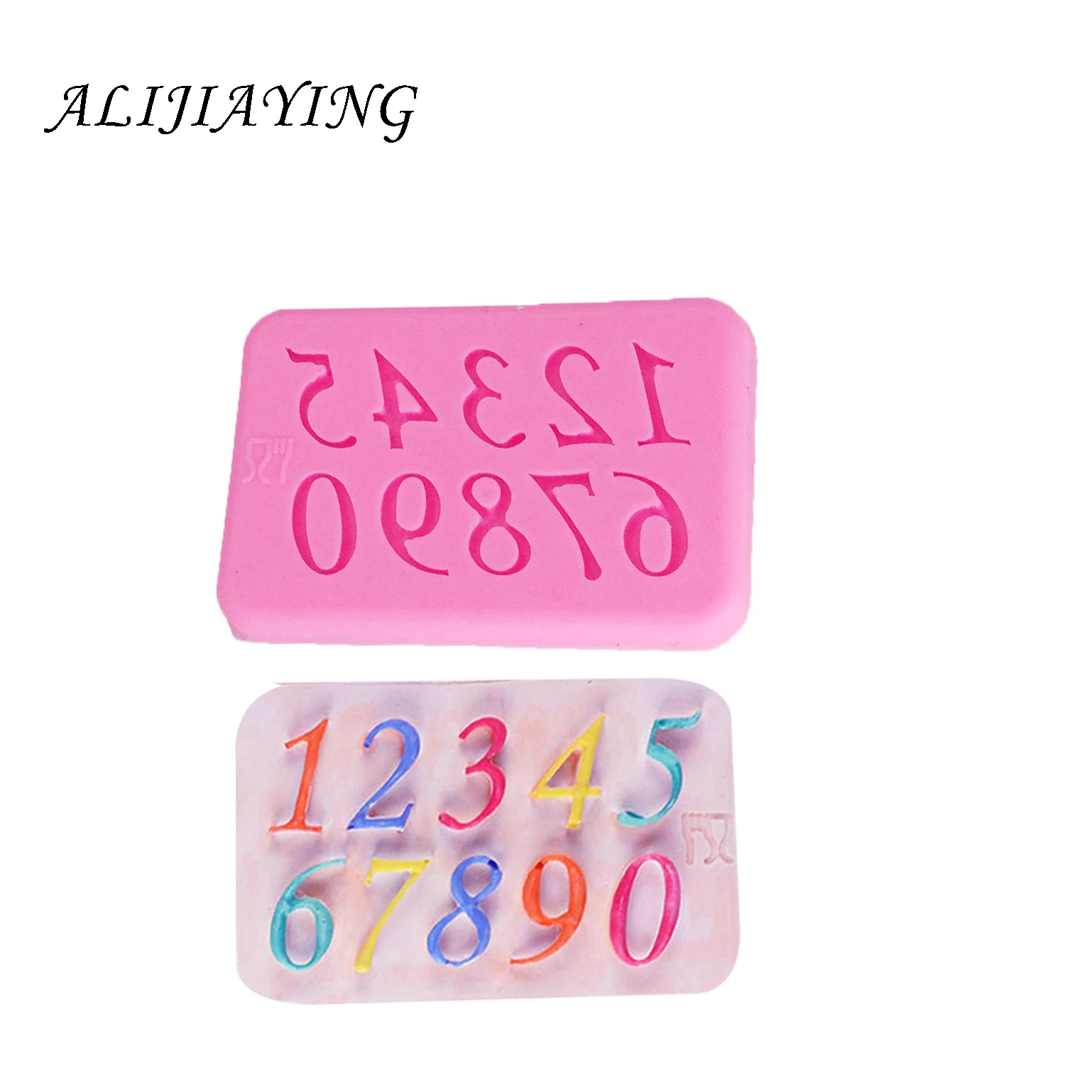

0-9 Number DIY fondant cake decorating tools silicone molds for dessert decorator Polymer Clay Candy Chocolate Moulds D1323