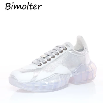

Bimolter 2019 Plus Size 33-43 Platform Shoes Women Fashion Sneakers Women Thick Sole Chunky Shoes Cow Leather Upper NC071