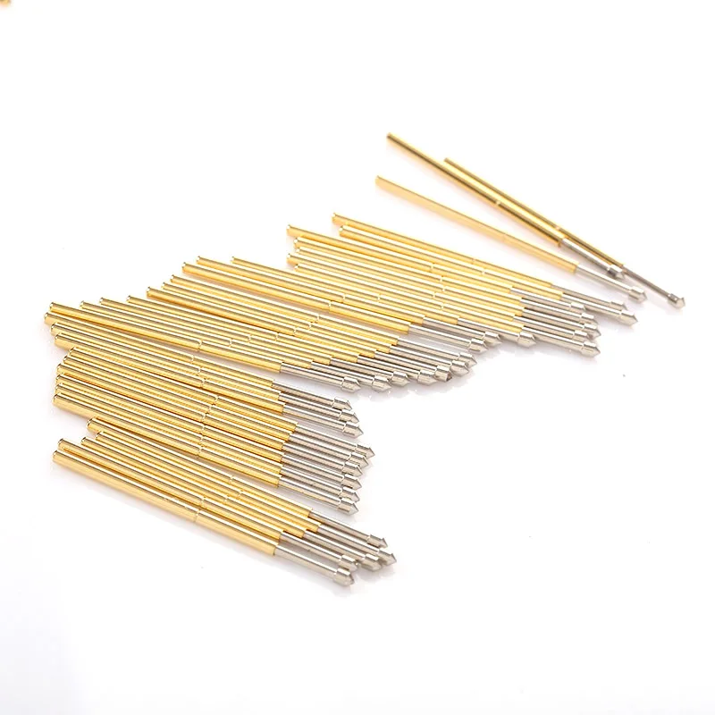 P100-E2 Hot Sale Metal Probe 100pcs Phosphor Bronze  Cone Spring Probe Length 33.35mm Switch Test Probe Tool Gold Thimble Home