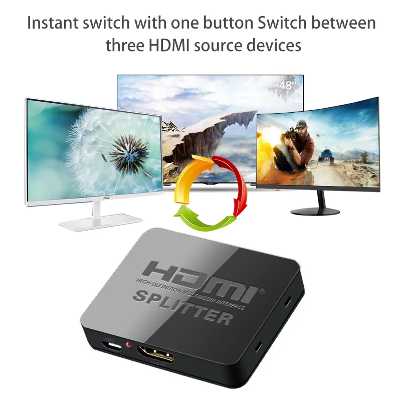 HDMI 1 в 2 Выход 1080p 4K 1x2 HDCP 3D сплиттер усилитель сигнала питания HDMI сплиттер видео HDMI переключатель Hdmi кабель