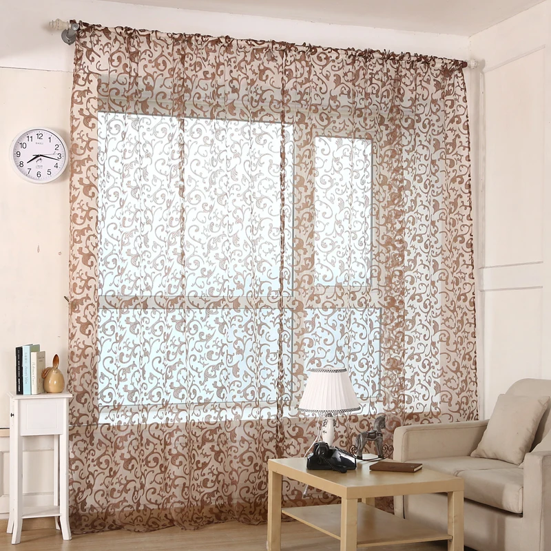 Europe Style Fashion Window Screens Sheer Curtains Geometric Pattern ...