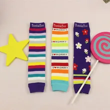 Вязаные Гетры для детей 3-8 лет, общая длина 32 см, защищающие детские колени и гетры, Разноцветные гетры с радугой