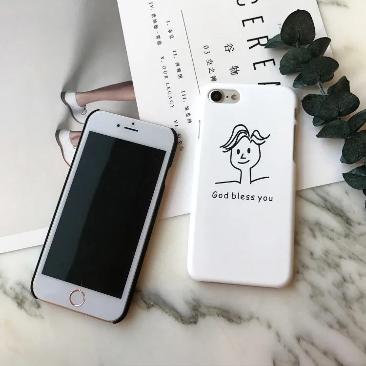 Рисованной каракули пара чехол для iphone7 жесткого пластика Телефон Обложка iphone6s 6