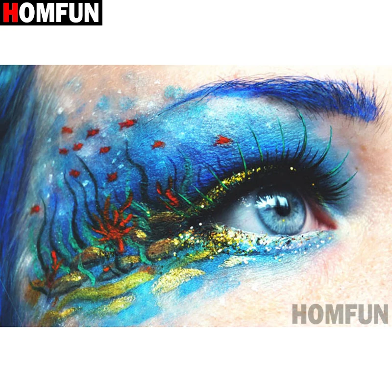 

HOMFUN 5D Diamond Painting Full Square/Round "Blue ocean eye" Picture Of Rhinestone DIY Diamond Embroidery Home Decor A25887