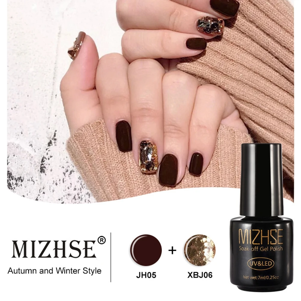 

MIZHSE UV LED Gel Polish Rubber Base Top Glitter Primer Vernis Semi Permanant Paint Vernis Gel UV Base Coat Manicure Art Nail